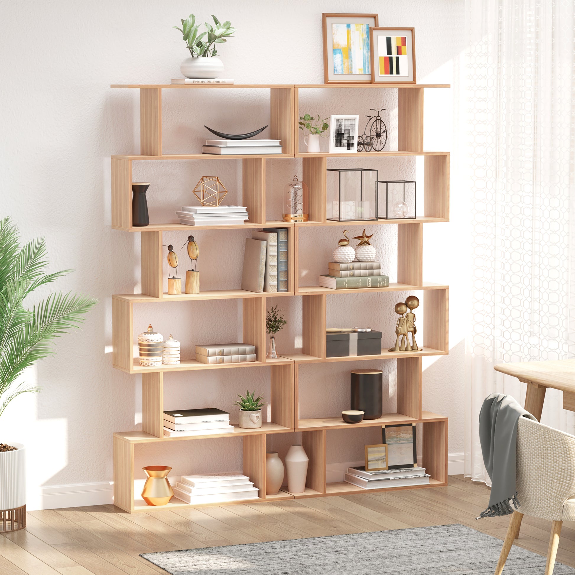 Homcom 6-Tier S-Shaped Shelf Unit