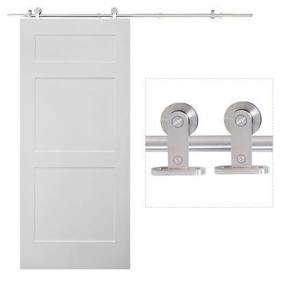 Homcom Wooden Sliding Door Kit Stainless Steel Smooth Operation Hardware Track Kit System Unit For Single Door 2000mm