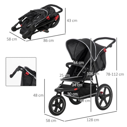 Homcom Three Wheeler Pushchair