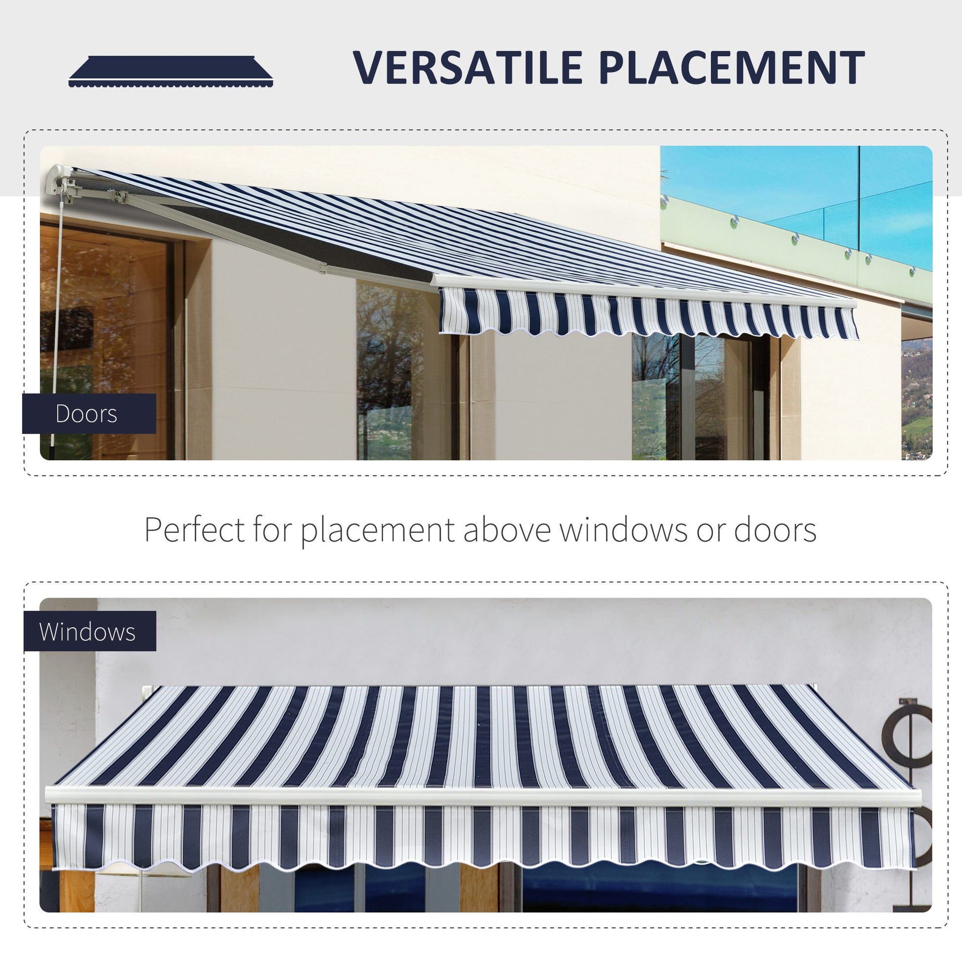 Outsunny Manual Retractable Awning