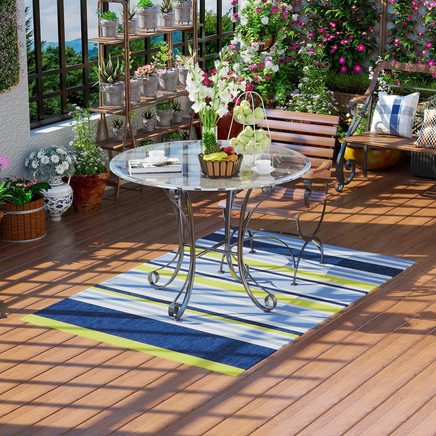 Outsunny Reversible Outdoor Rug