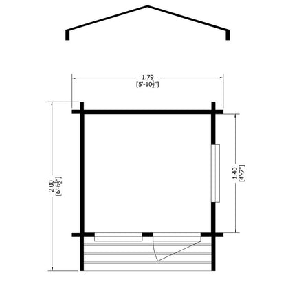 Shire Salcey 5' 10" x 6' 11" Apex Children's Playhouse - Premium 28mm Cladding Log Clad