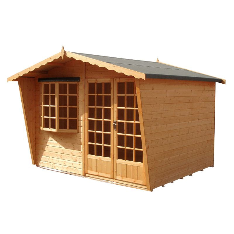 Shire Sandringham 10' 8" x 7' 8" Apex Summerhouse - Premium 12mm Cladding Shiplap