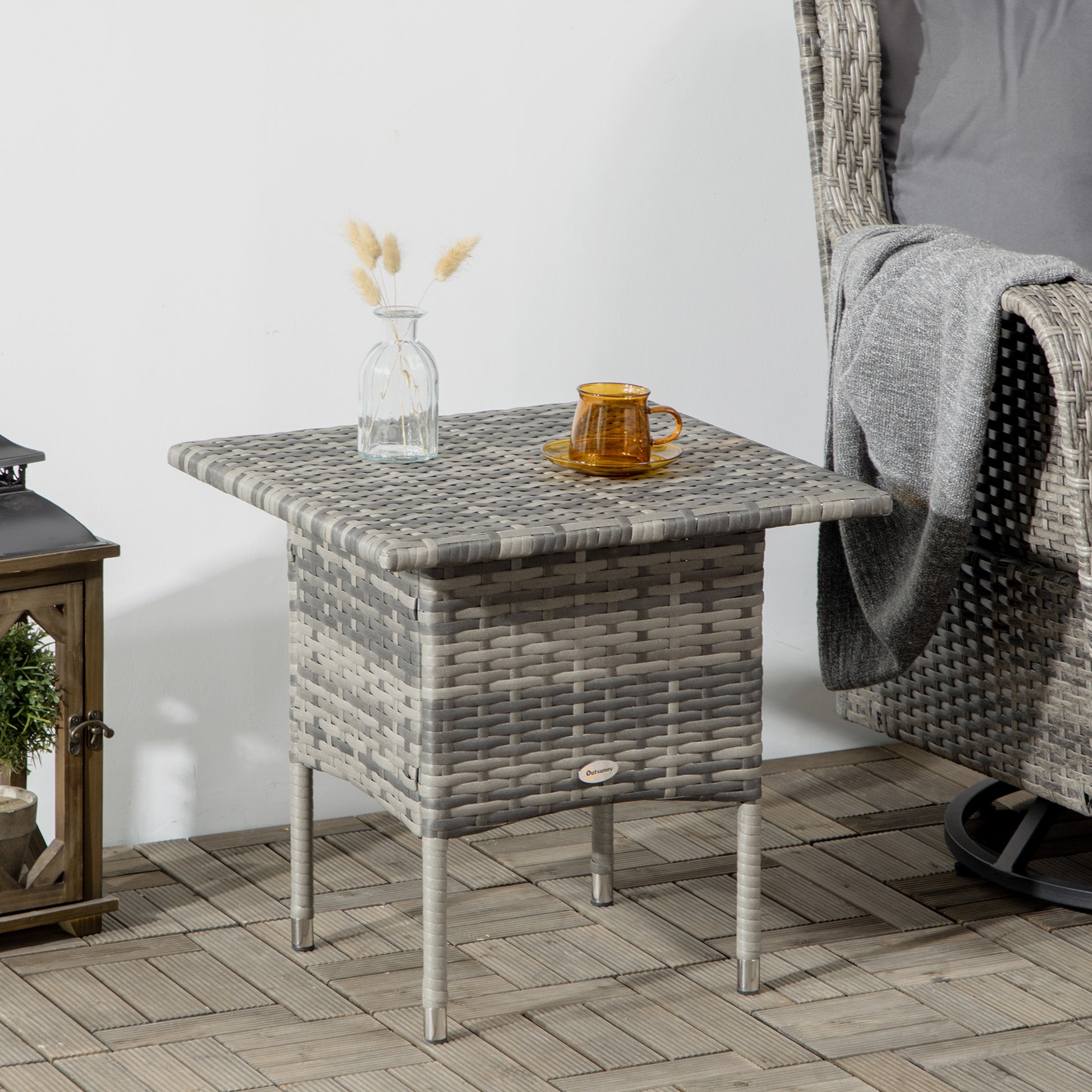 Outsunny Rattan Side Table