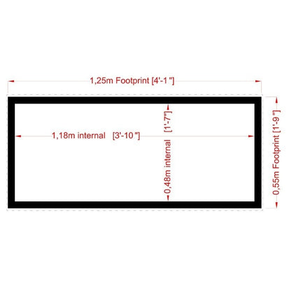 Shire Securstore 4' 3" x 1' 11" Flat Storage Box - Premium Pressure Treated Shiplap