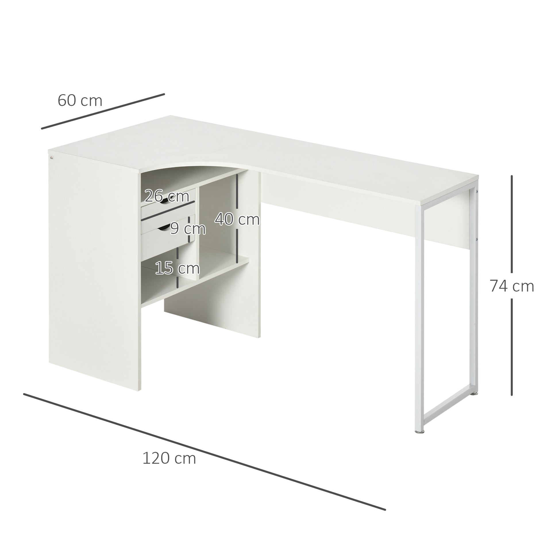 Homcom L-Shaped Computer Desk