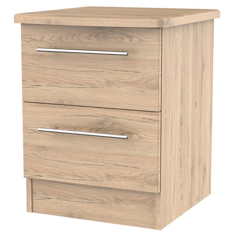 Colby Slim Bedside Table Natural 2 Drawers