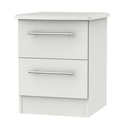 Colby Slim Bedside Table Light Grey 2 Drawers