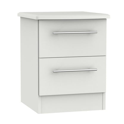 Colby Slim Bedside Table Light Grey 2 Drawers