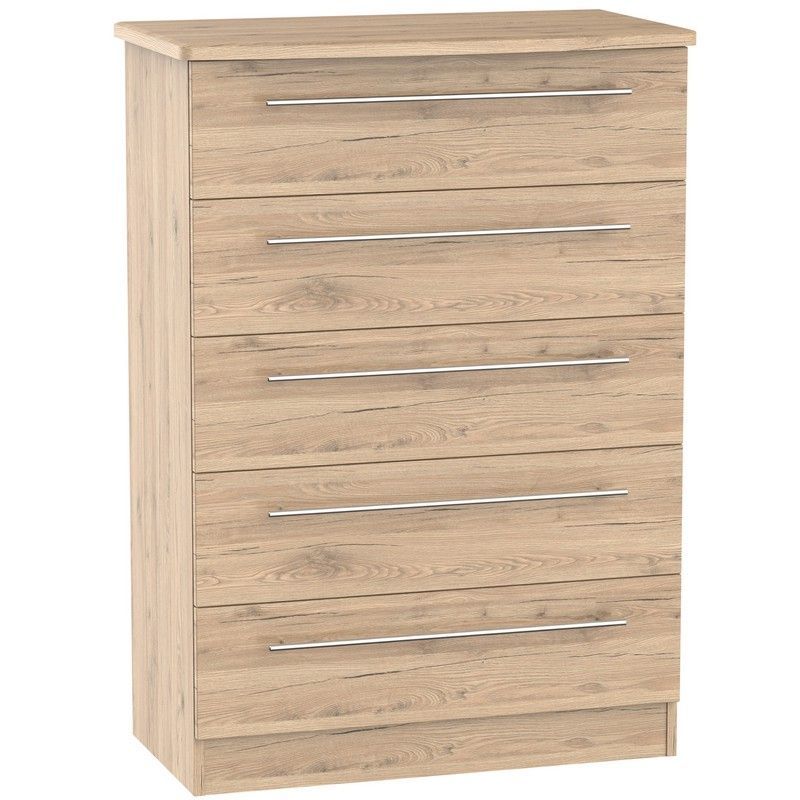 Colby Tall Chest of Drawers Natural 5 Drawers