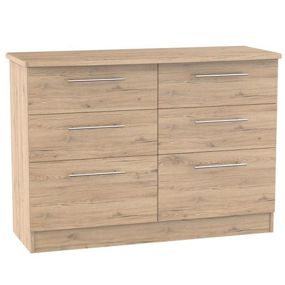 Colby Large Chest of Drawers Natural 6 Drawers