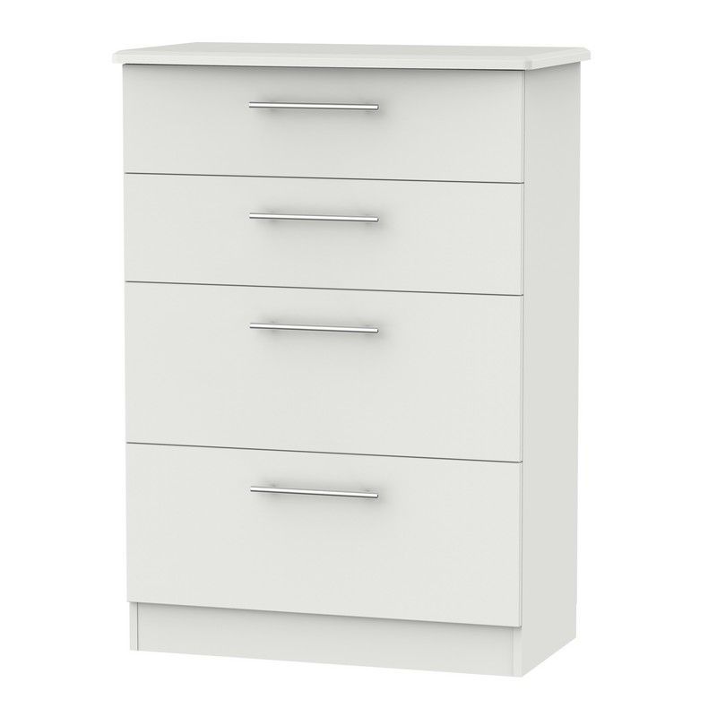 Colby Tall Chest of Drawers Light Grey 4 Drawers