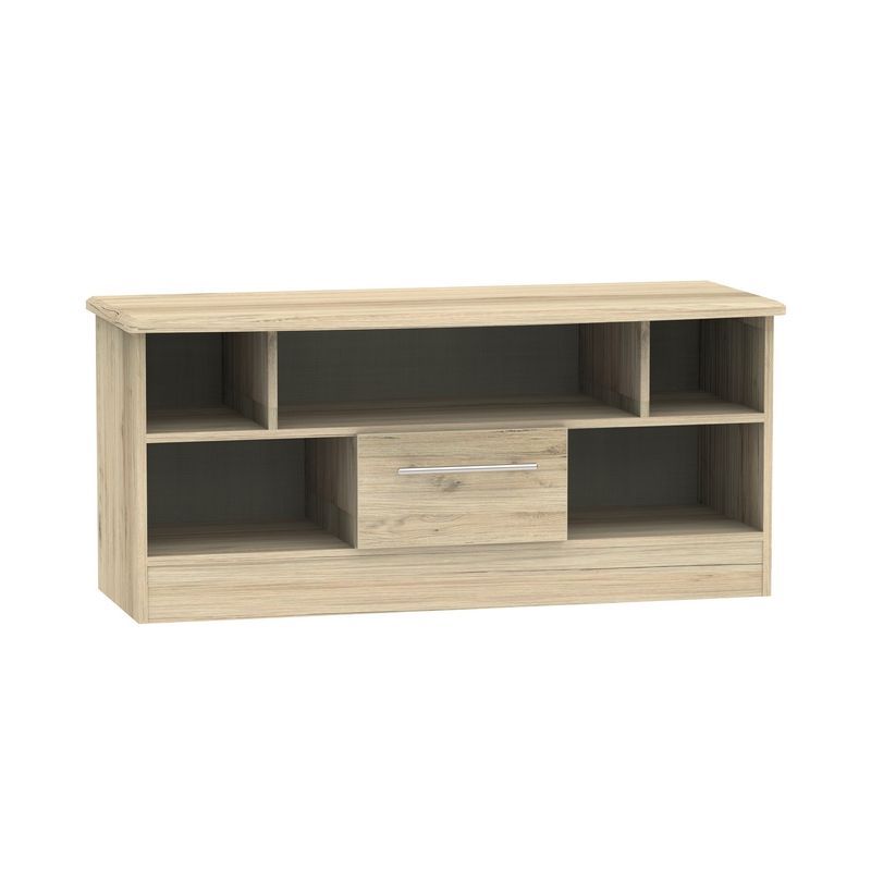 Colby TV Unit Natural 5 Shelves 1 Drawer