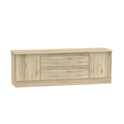 Colby TV Unit Natural 2 Drawers 2 Doors