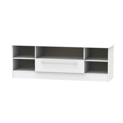 Colby TV Unit Light Grey 5 Shelves 1 Drawer