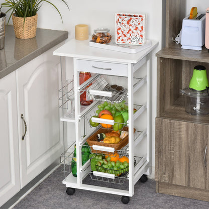 Homcom Medium-density fibreboard Multifunction Kitchen Island Trolley White