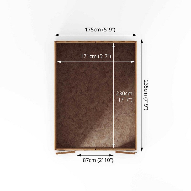 Mercia 7' 10" x 6' 2" Apex Shed - Budget 8mm Cladding Overlap