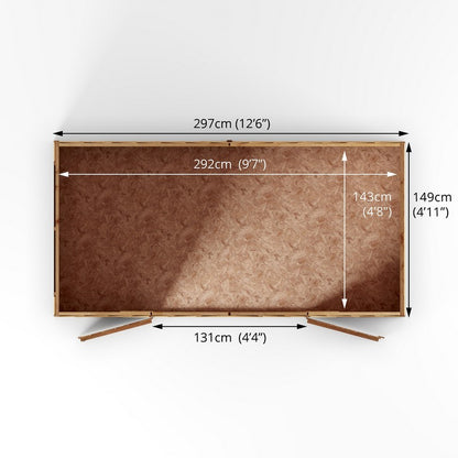 Mercia 9' 8" x 4' 10" Apex Workshop - Budget Dip Treated Overlap