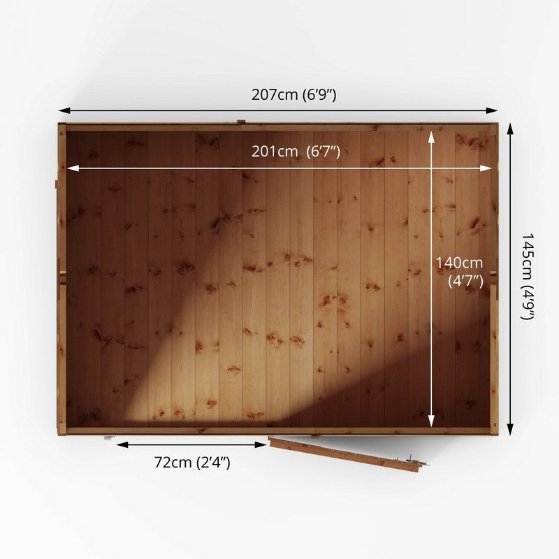 Mercia 4' 9" x 6' 9" Apex Shed - Premium Dip Treated Shiplap