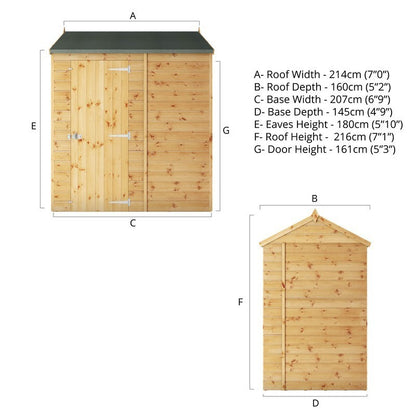 Mercia 4' 9 x 6' 9 Apex Shed - Premium Dip Treated Shiplap