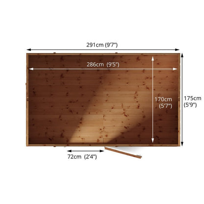 Mercia 5' 8" x 9' 8" Apex Shed - Premium Dip Treated Shiplap