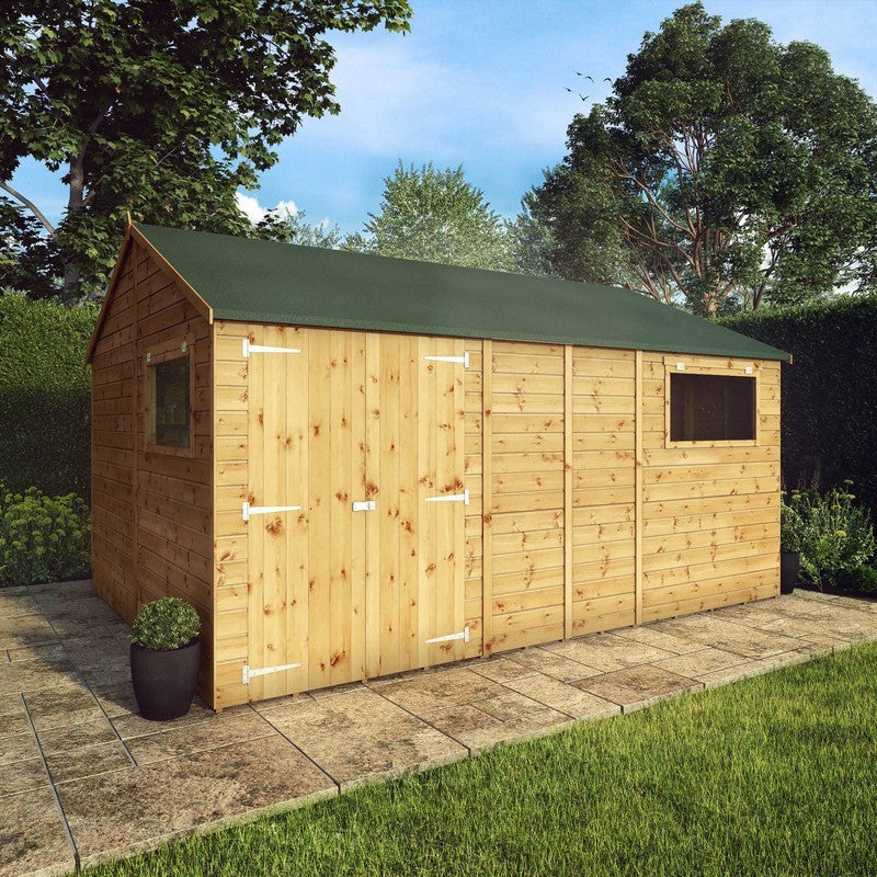 Mercia Premier 13' 8" x 10' Reverse Apex Workshop - Premium Dip Treated Shiplap