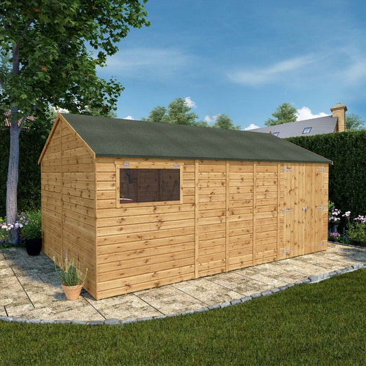 Mercia Premier 15' 7" x 10' Reverse Apex Workshop - Premium Pressure Treated Shiplap