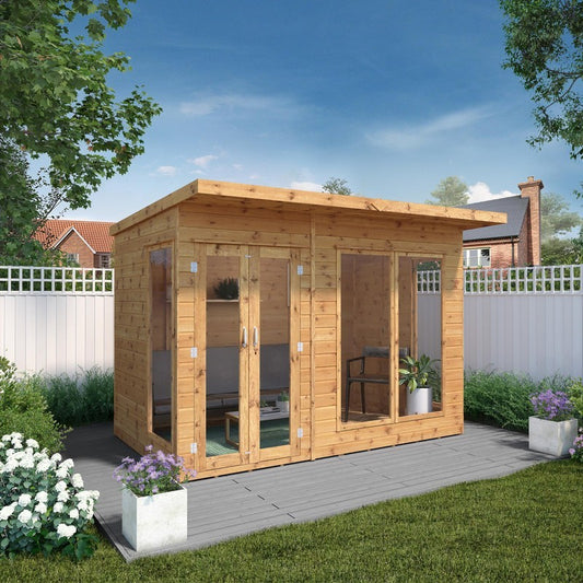 Mercia Maine 10' 1" x 7' 7" Pent Summerhouse - Premium Dip Treated Shiplap