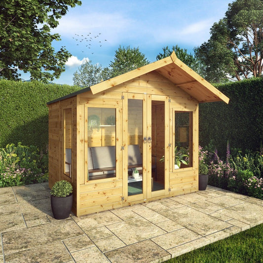 Mercia Sussex 8' x 8' 2 Apex Summerhouse - Classic 12mm Cladding Tongue & Groove