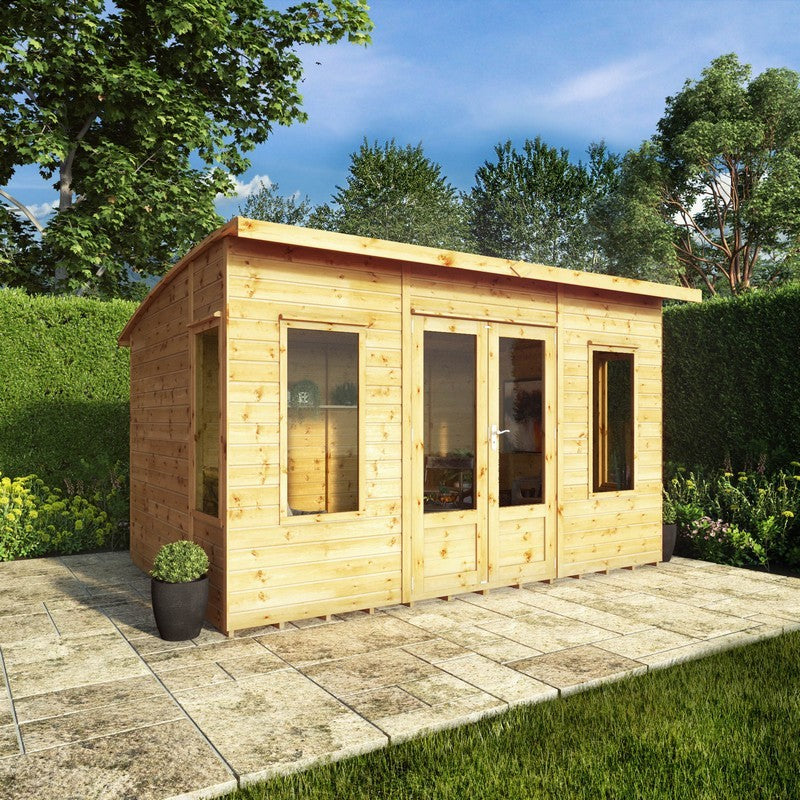 Mercia Helios 9' 8" x 11' 10" Pent Summerhouse - Classic 12mm Cladding Tongue & Groove