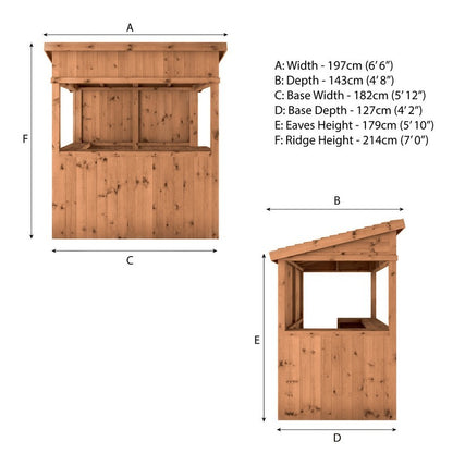 Mercia Premier 4' 8" x 6' 5" Pent Garden Bar - Budget Pressure Treated Tongue & Groove