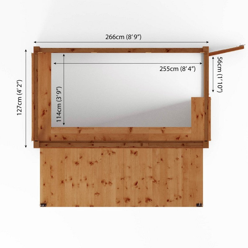 Mercia Premier 4' 8" x 9' 2" Pent Garden Bar - Classic Pressure Treated Tongue & Groove