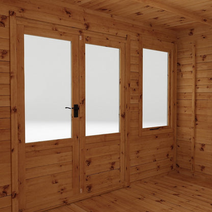 Mercia 13' 2" x 10' 10" Pent Log Cabin - Premium 19mm Cladding Log Clad