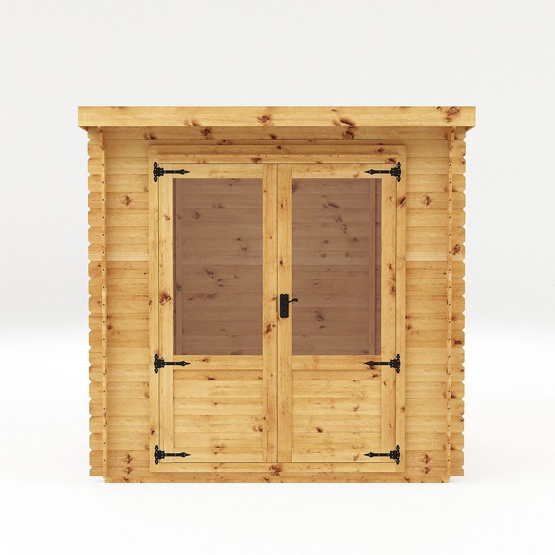 Mercia 7' 11" x 8' 11" Pent Log Cabin - Premium 19mm Cladding Log Clad