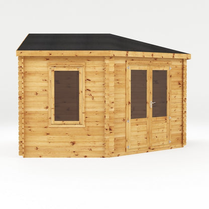 Mercia 13' 5 x 13' 7 Hip Log Cabin - Premium 28mm Cladding Log Clad