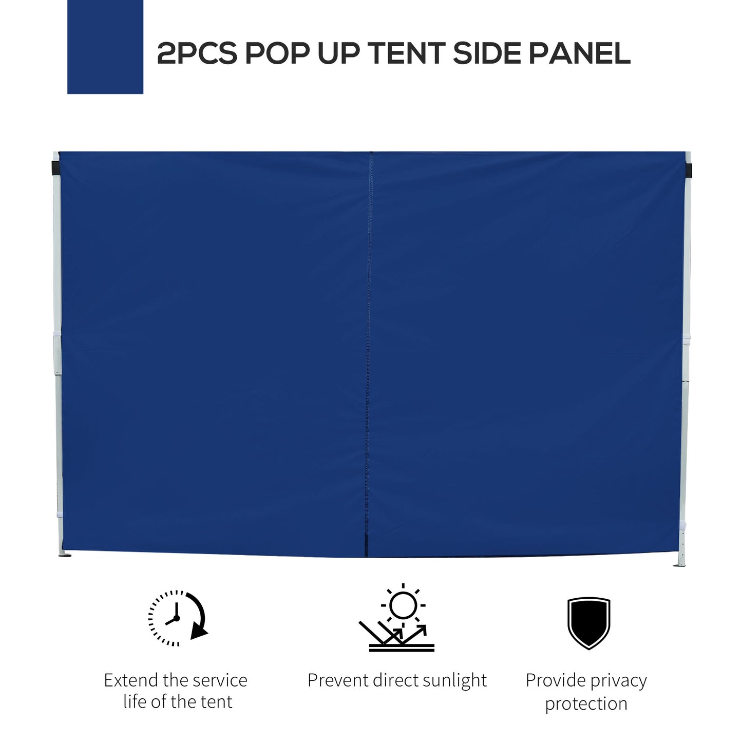 Outsunny 3M Gazebo Exchangeable Side Panel Panels With Window-Blue