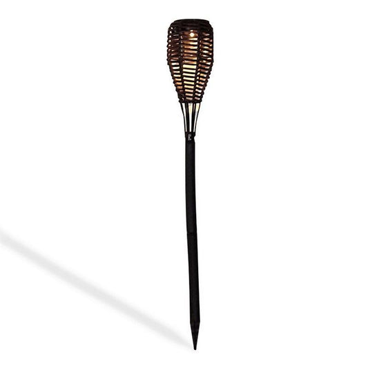 Rattan Effect Torch Stake Garden Solar Light by Callow