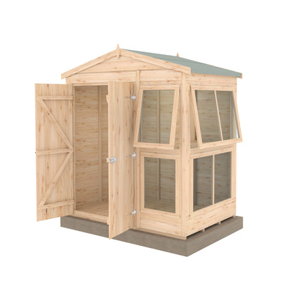 Shire Sun Hut 3' 10" x 6' 1" Apex Potting Shed - Classic Coated Shiplap