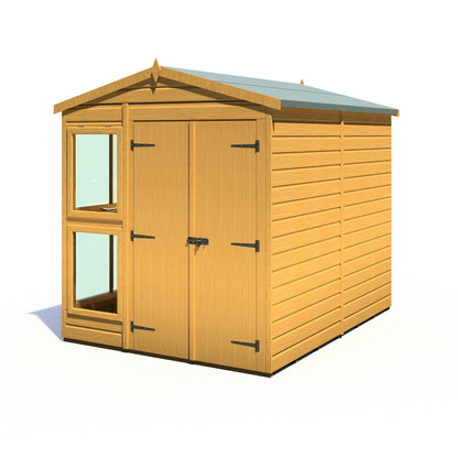 Shire Sun Hut 7' 9" x 6' 1" Apex Potting Shed - Classic Coated Shiplap