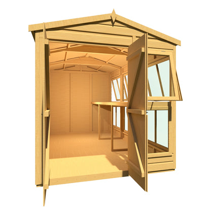 Shire Sun Hut 11' 8" x 6' 1" Apex Potting Shed - Premium Coated Shiplap