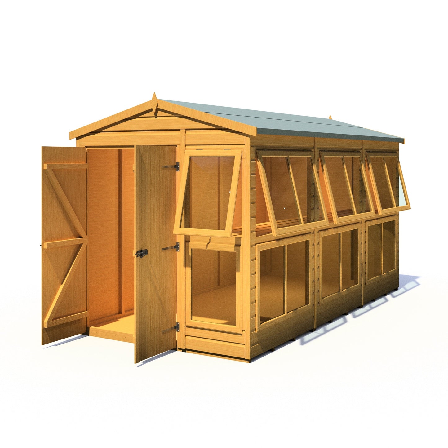 Shire Sun Hut 11' 8" x 6' 1" Apex Potting Shed - Premium Coated Shiplap