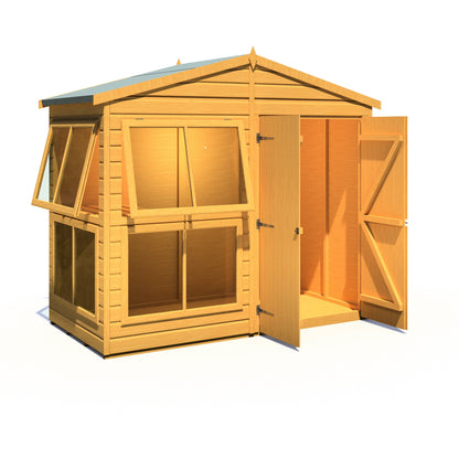 Shire Sun Hut 3' 10" x 8' Apex Potting Shed - Classic Coated Shiplap