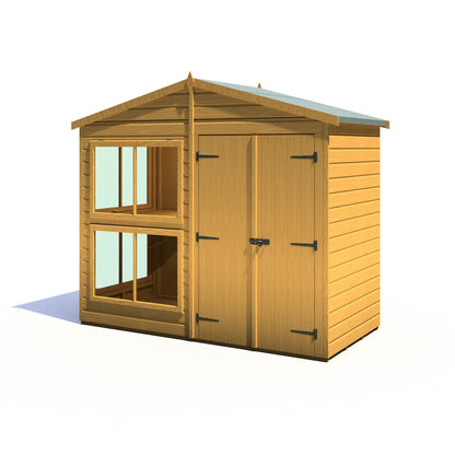 Shire Sun Hut 3' 10" x 8' Apex Potting Shed - Classic Coated Shiplap