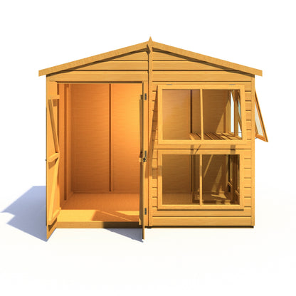 Shire Sun Hut 5' 10" x 8' Apex Potting Shed - Classic Coated Shiplap