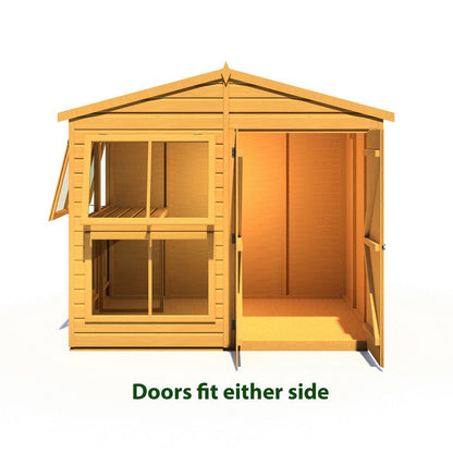 Shire Sun Hut 5' 10" x 8' Apex Potting Shed - Classic Coated Shiplap