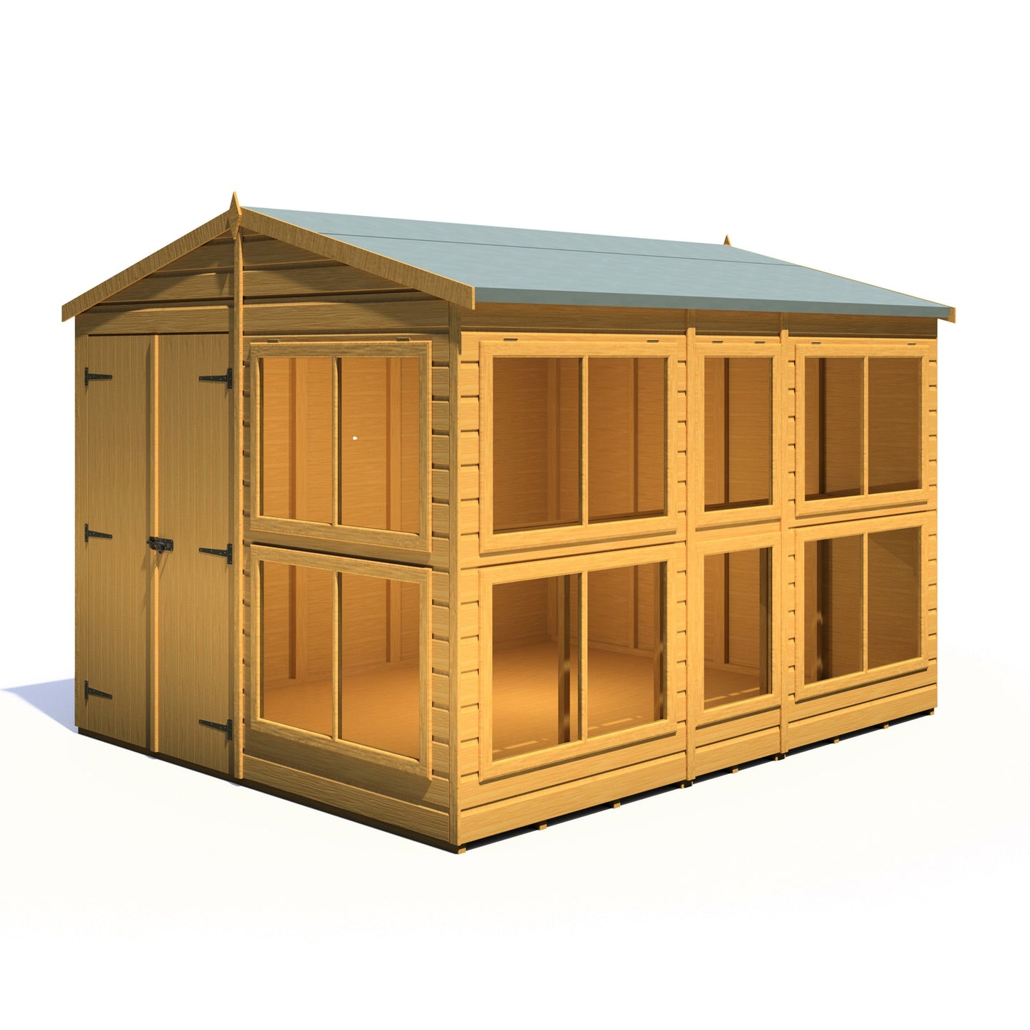 Shire Sun Hut 9' 9" x 8' Apex Potting Shed - Premium Coated Shiplap