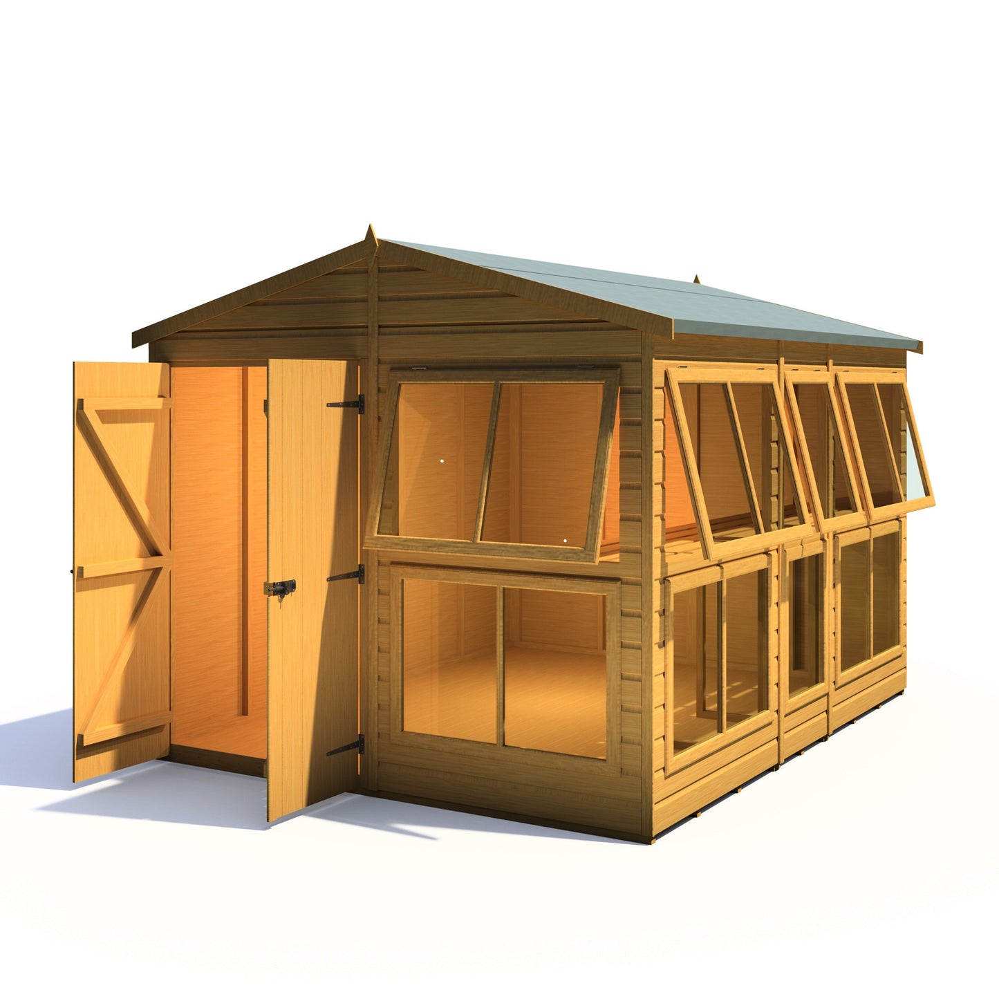 Shire Sun Hut 9' 9" x 8' Apex Potting Shed - Premium Coated Shiplap