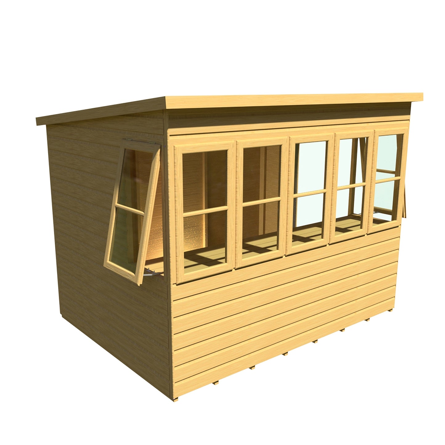 Shire Sun 8' 5" x 6' 5" Pent Potting Shed - Premium Dip Treated Shiplap