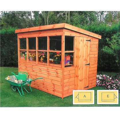 Shire Sun 8' 5" x 8' 4" Pent Potting Shed - Premium Dip Treated Shiplap