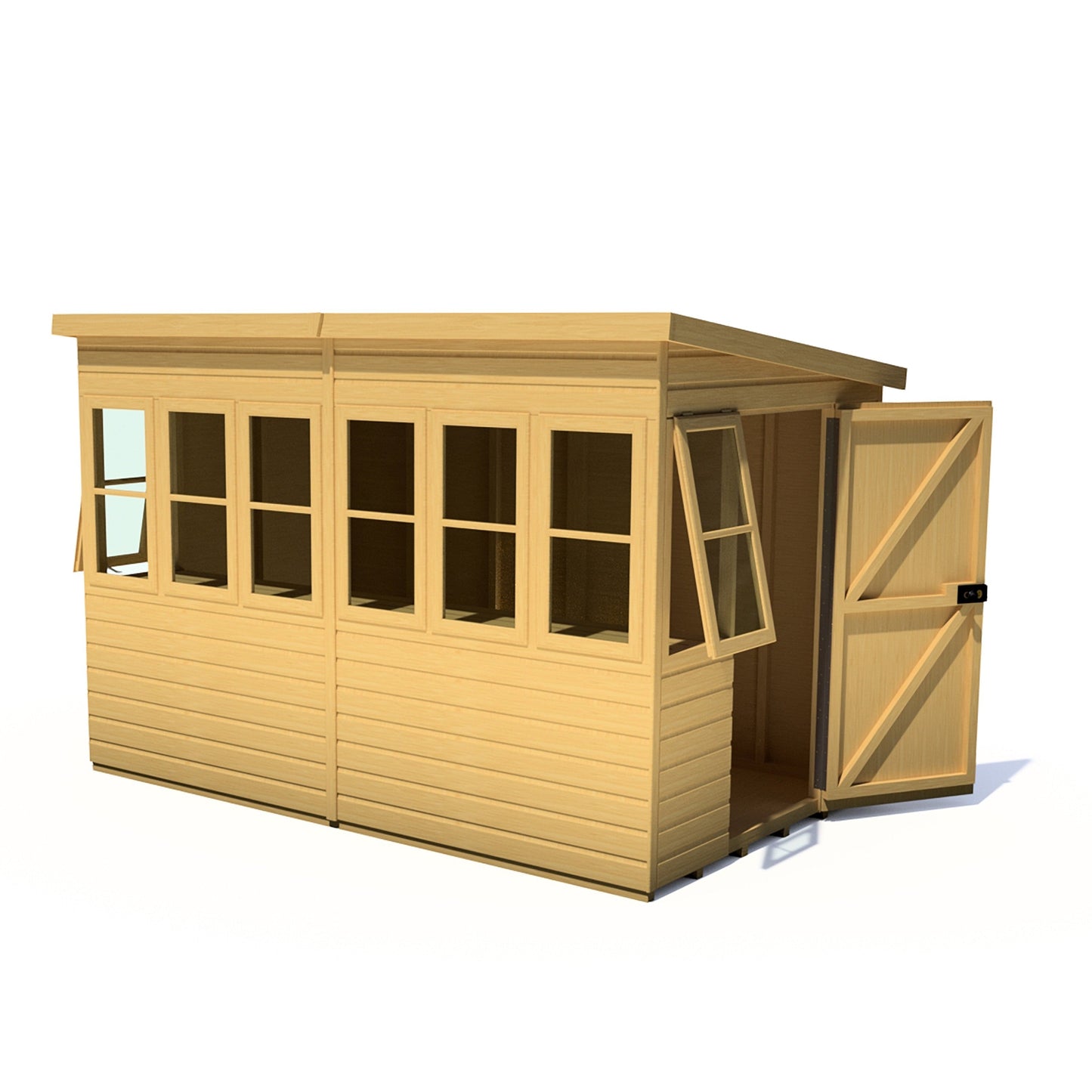 Shire Sun 10' 6" x 6' 4" Pent Potting Shed - Premium Dip Treated Shiplap